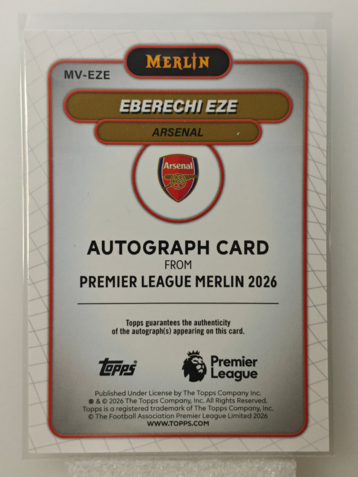 Eberechi Eze auto - Topps Merlin 25/26