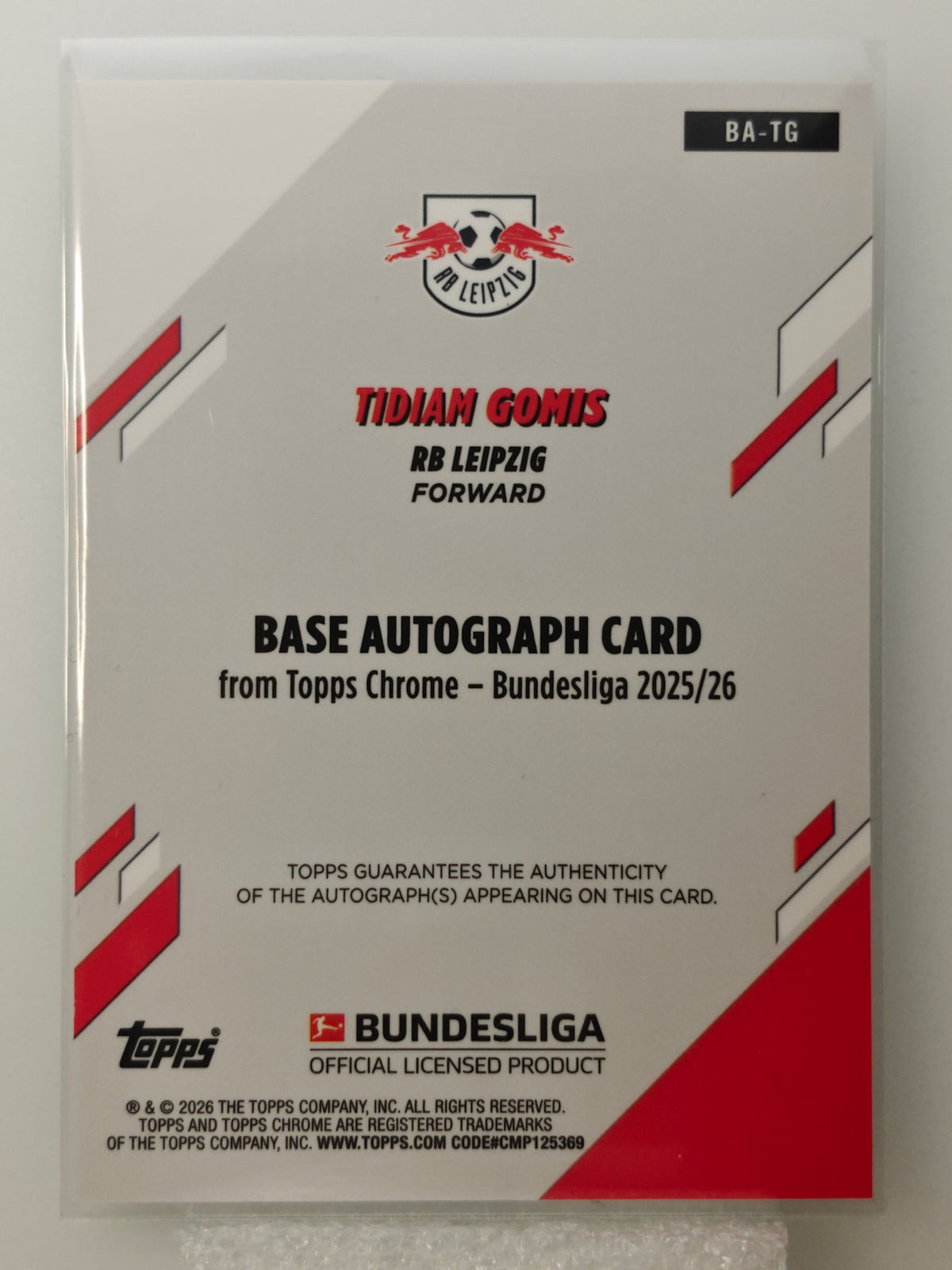 Tidiam Gomis auto /99 RC - Topps Chrome Bundesliga 25/26