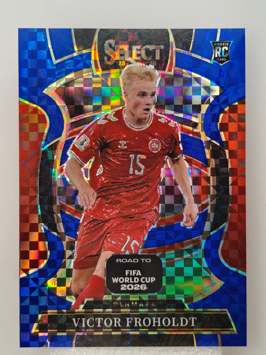 Victor Froholdt Blue Prizm RC - Panini Select Road to world cup 25/26