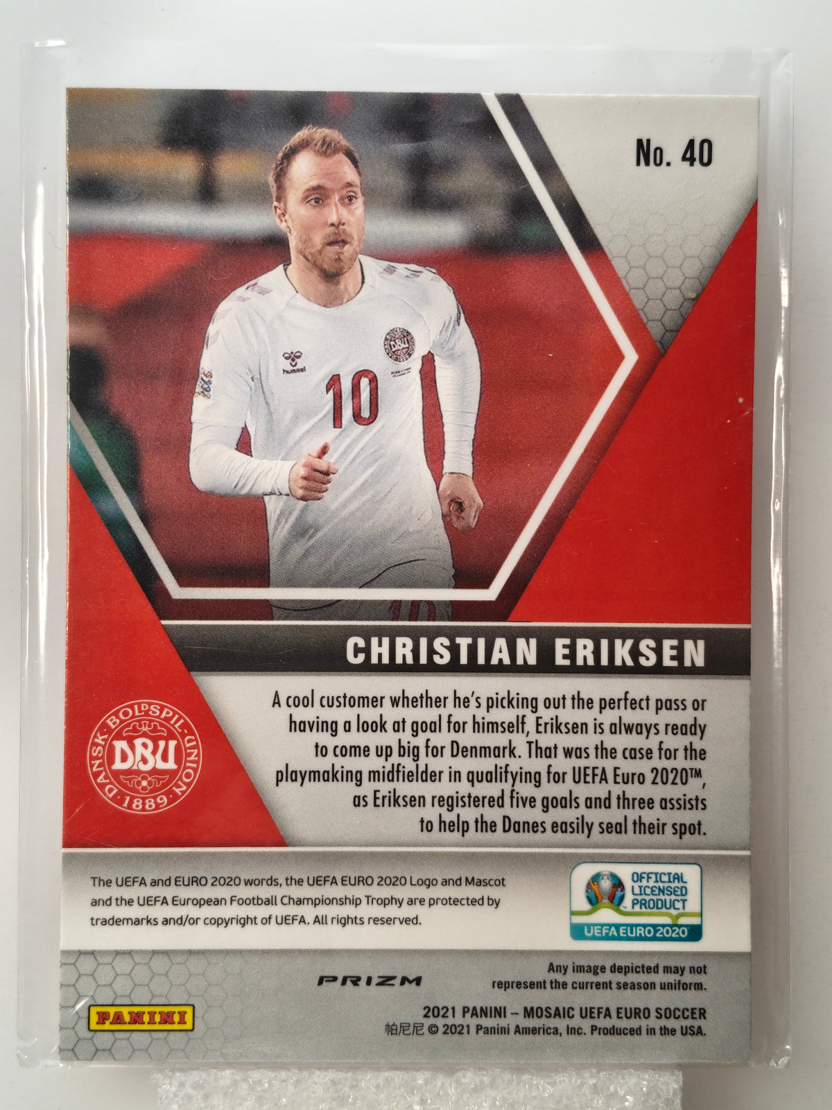 Christian Eriksen Red Prizm - Panini Mosaic 2020