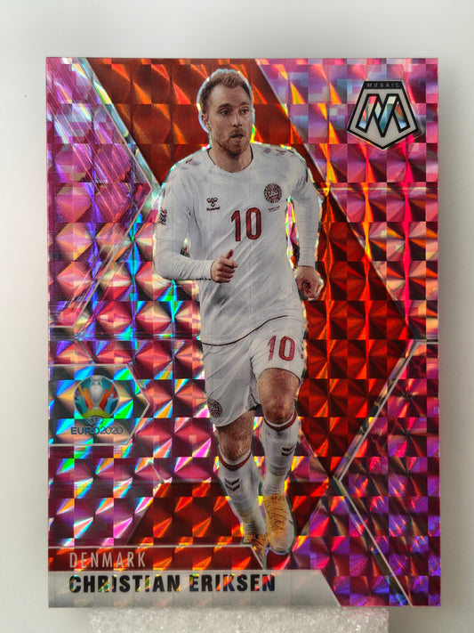 Christian Eriksen Pink Prizm - Panini Mosaic 2020