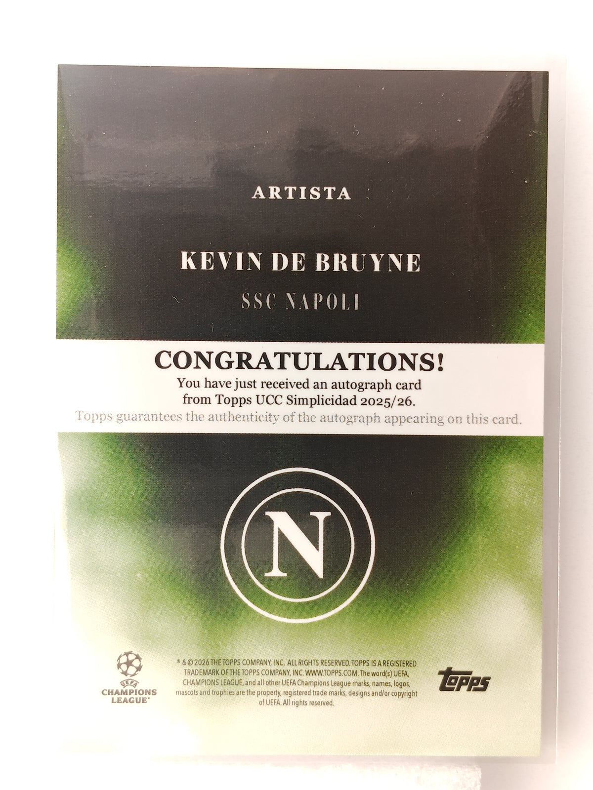 Kevin De Bruyne auto /75 - Topps Simplicidad 25/26