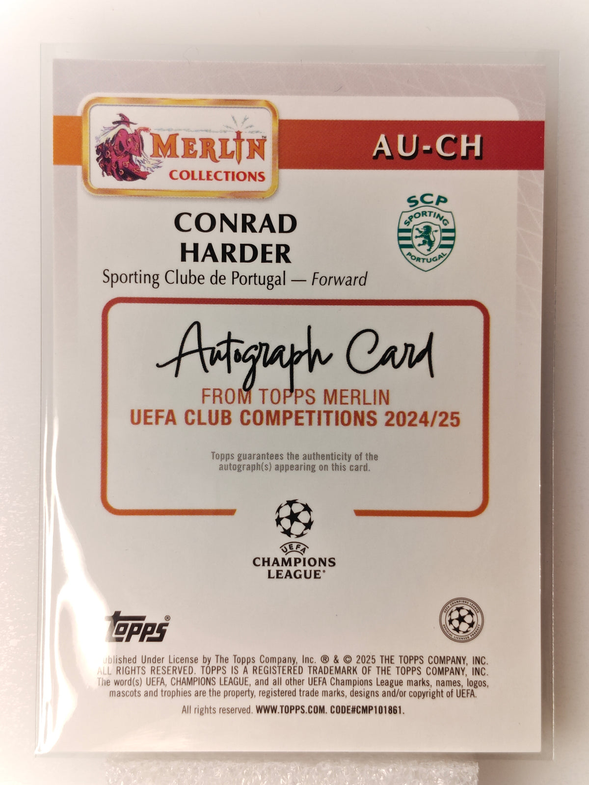 Conrad Harder auto /50 RC - Topps Chrome 24/25