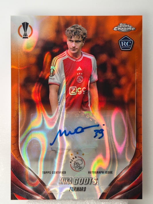Mika Godts auto RC Orange lava SSP - Topps Chrome 23/24