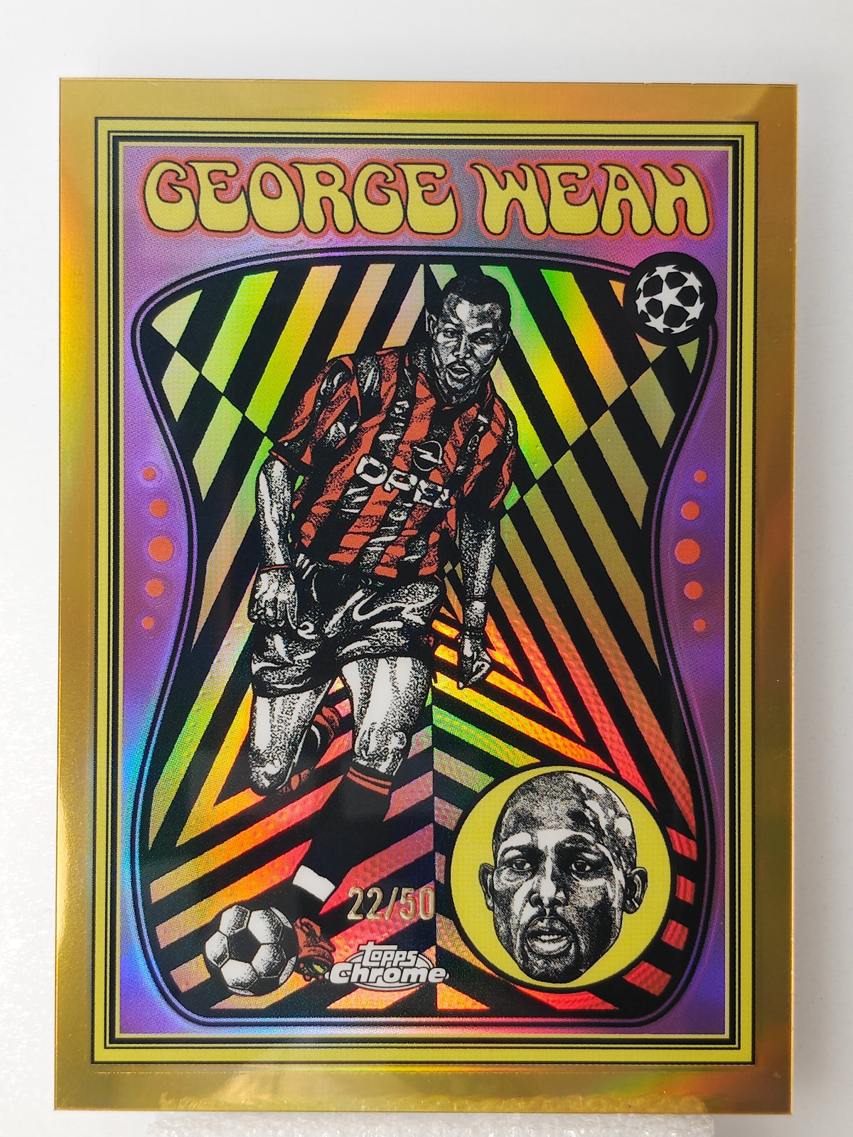 George Weah /50 Ultra Violet Casehit SP - Topps Chrome 25/26