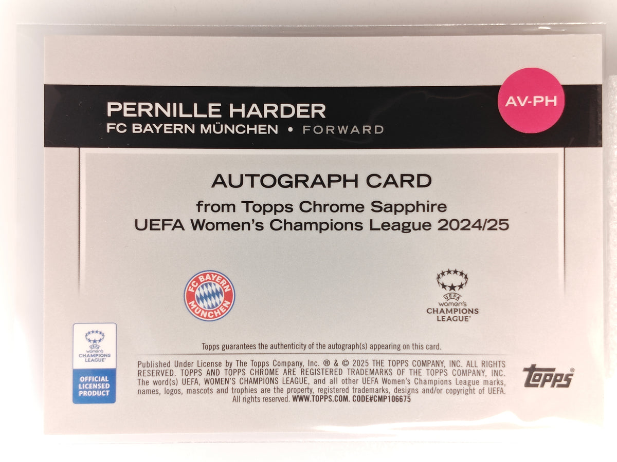 Pernille Harder auto - Topps Sapphire 24/25