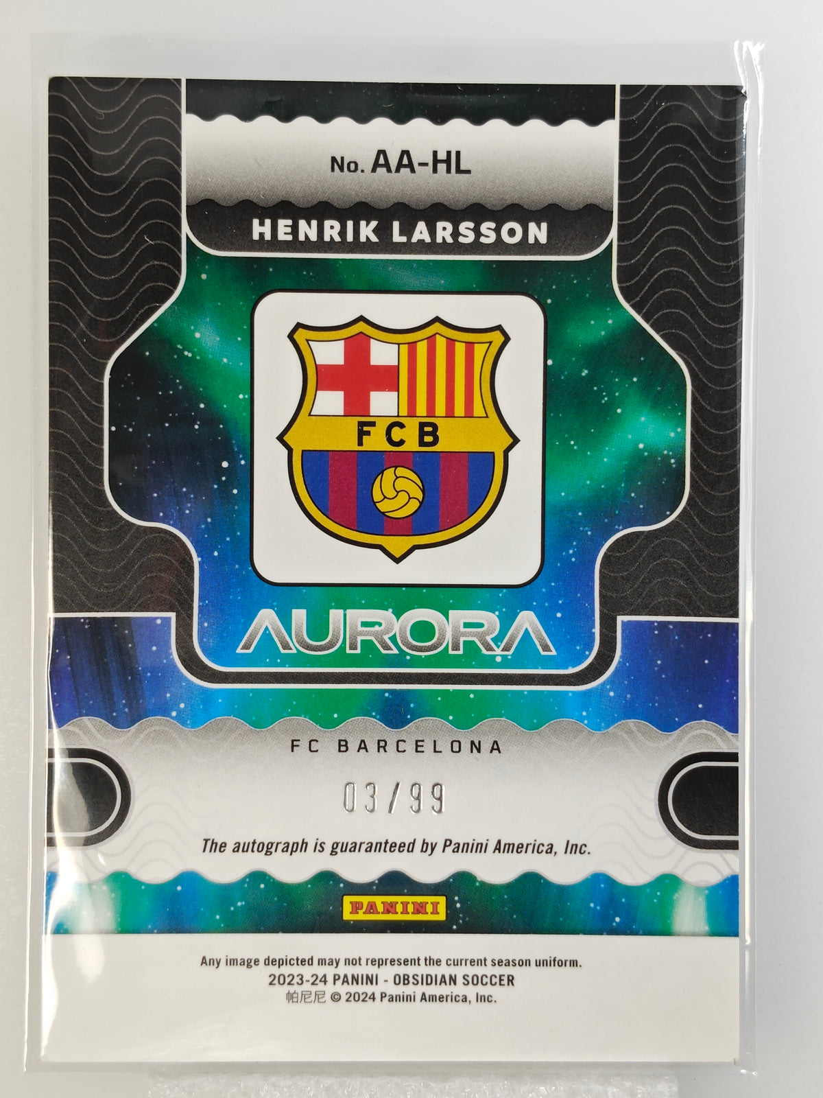 Henrik Larsson auto /99 - Panini Obsidian 23/24