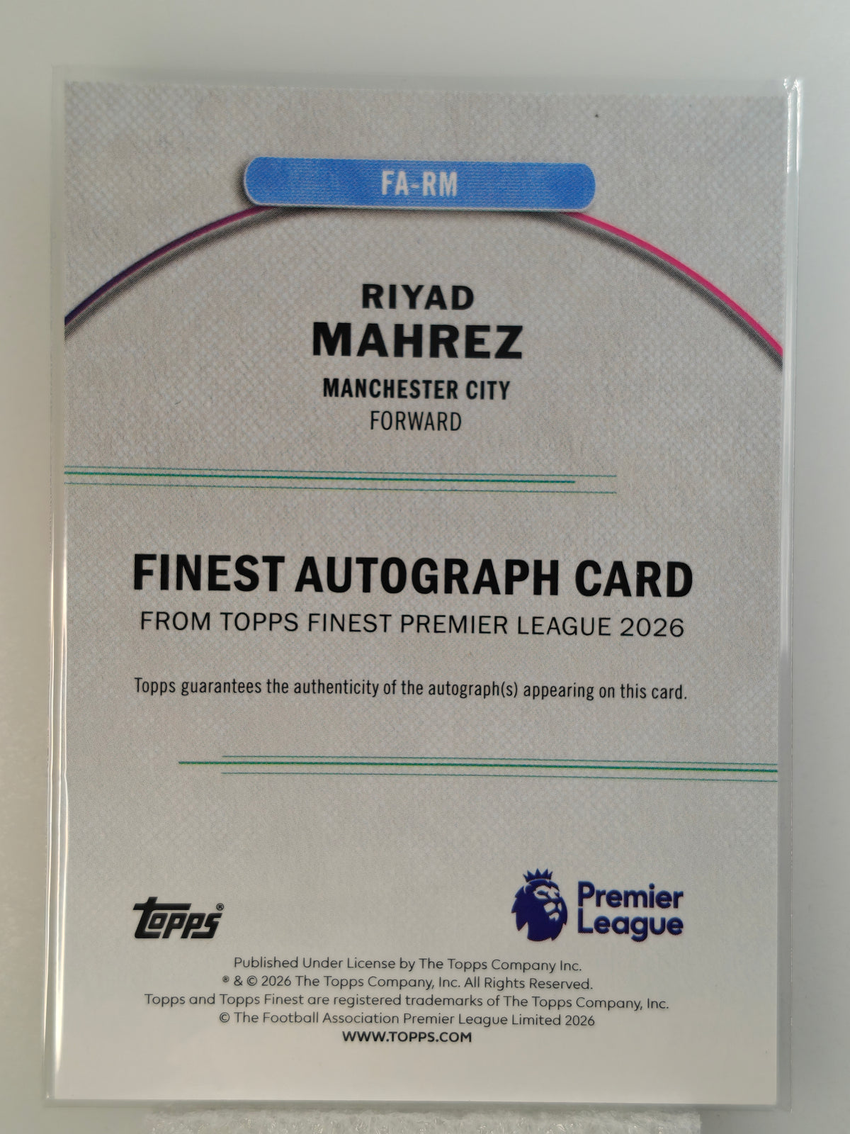 Riyah Mahrez auto /75 - Topps Finest Premier League 25/26