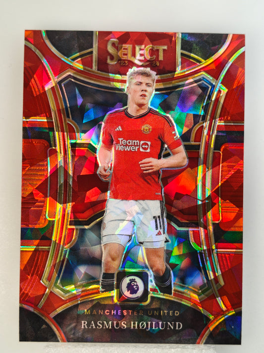 Rasmus Højlund red ice select color match - Panini Select Premier League 23/24