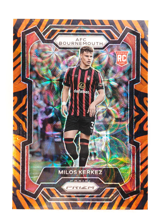 Milos Kerkez Tiger Stripe RC SSP - Panini Prizm Premier League 23/24