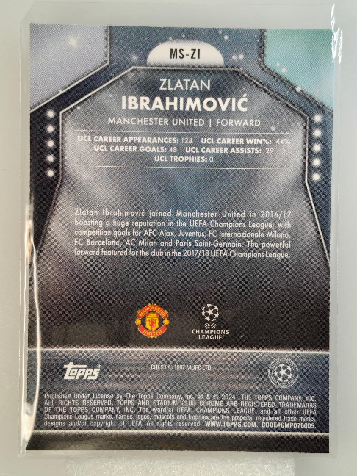 Zlatan Ibrahimovic main stage - Topps Stadium Chrome 23/24
