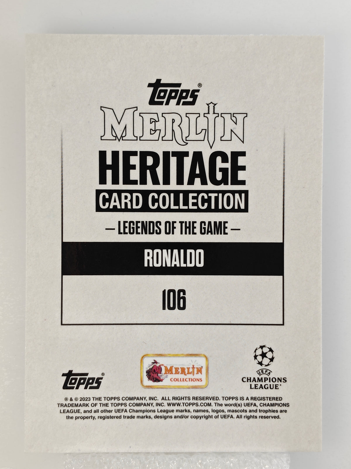 Ronaldo legends of the game - Topps Merlins Heritage 23/24