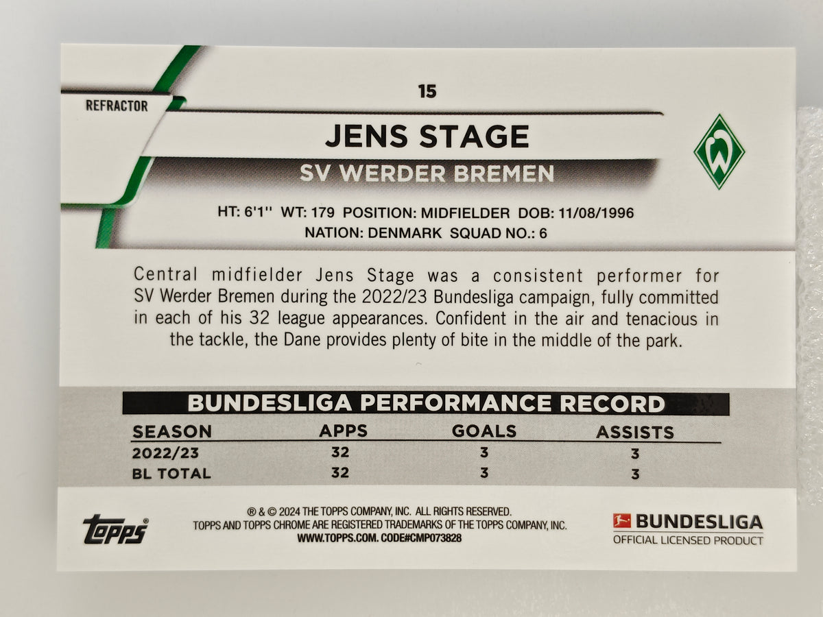 Jens Stage /60 - Topps Chrome Bundesliga 23/24