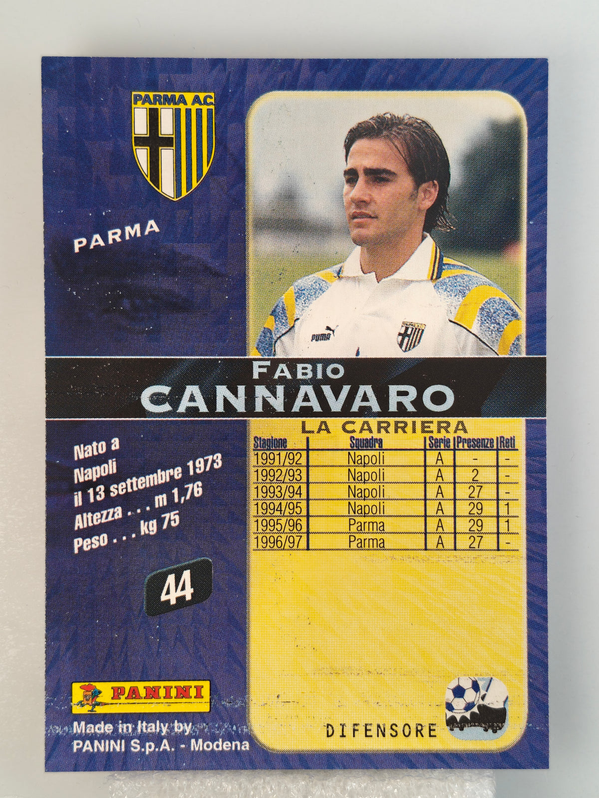 Fabio Cannavaro - Panini Calcio 98