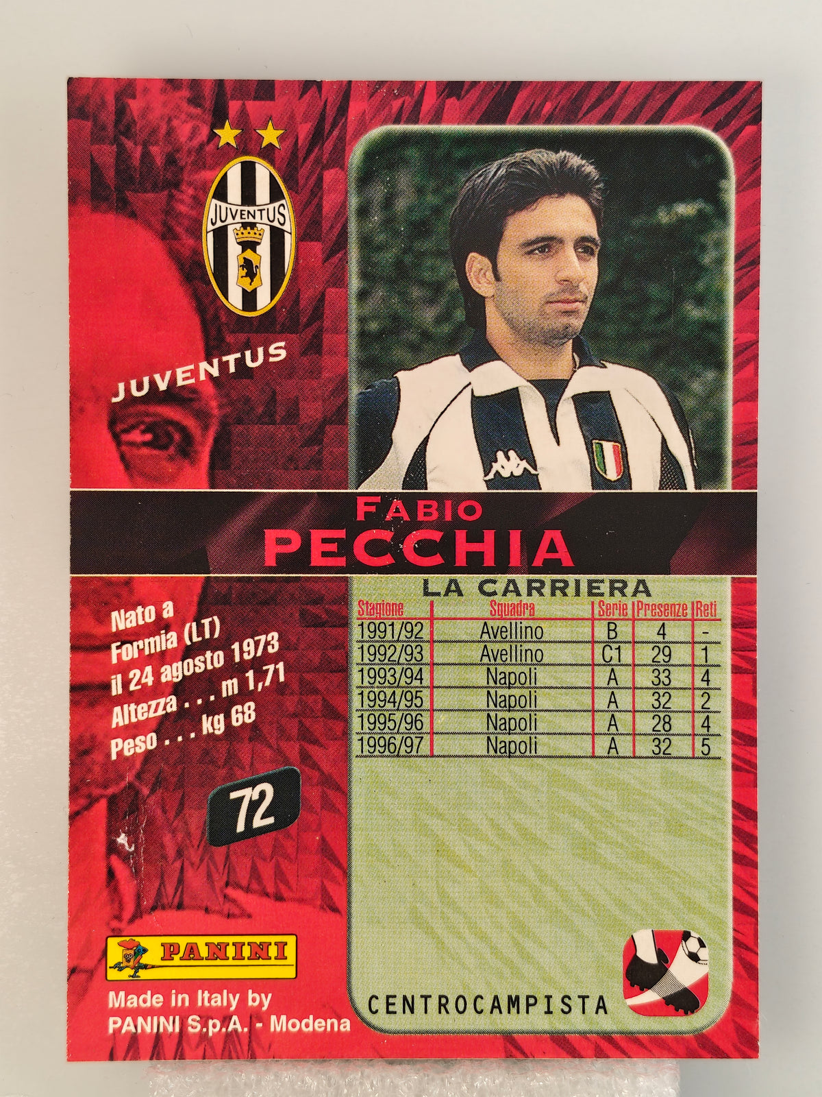 Fabio Pecchia - Panini Calcio 98