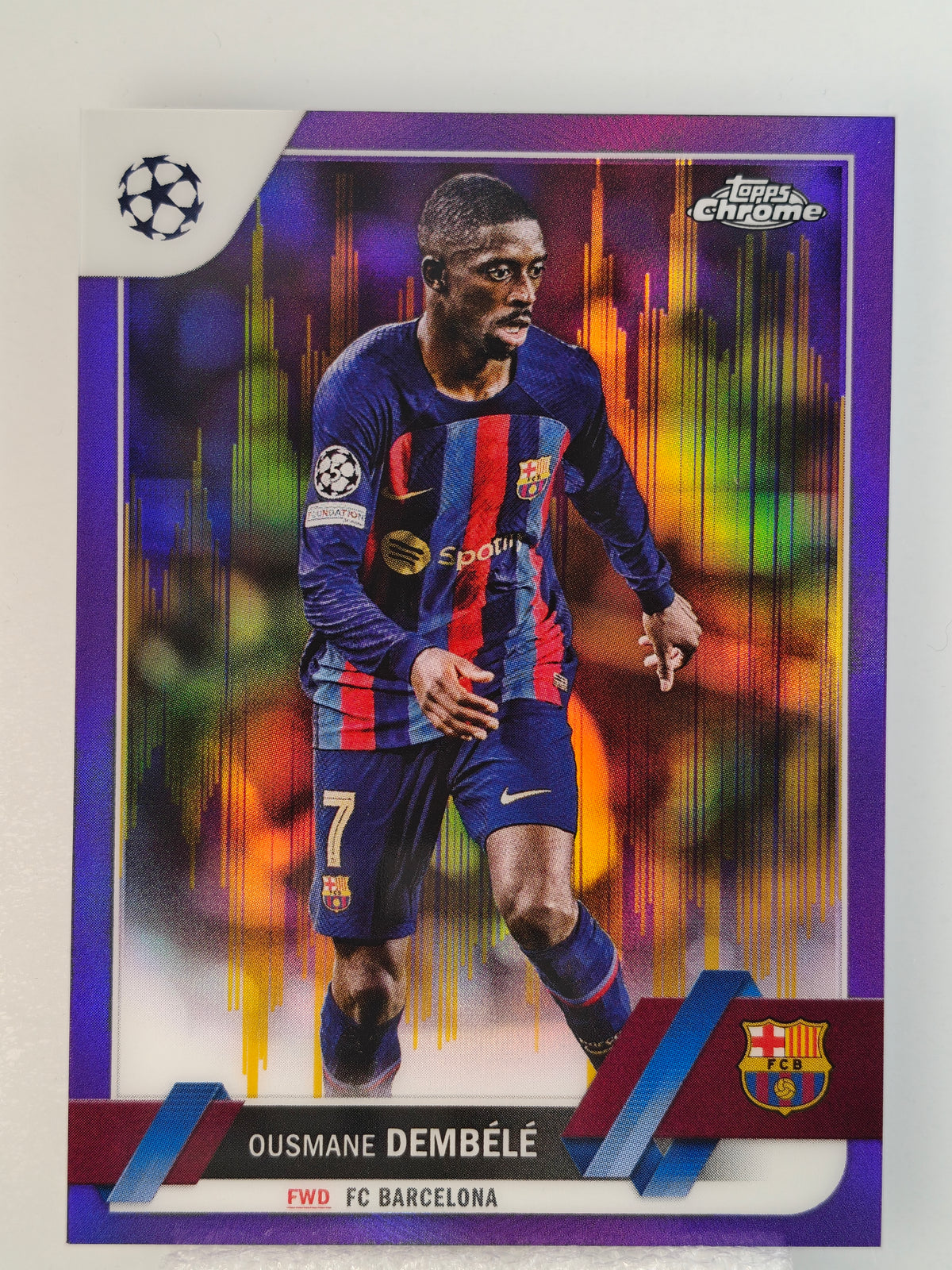 Ousmane Dembele Seismic Purple/Gold - Topps Chrome 22/23