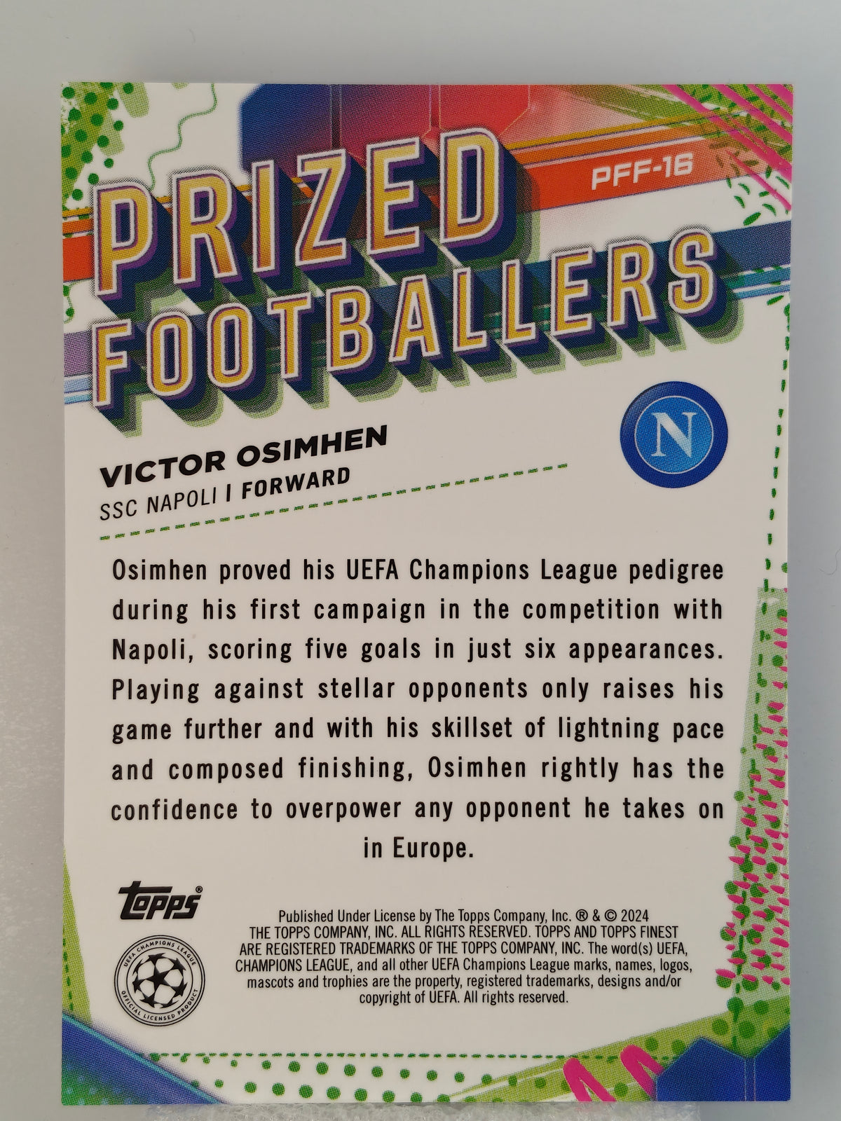 Victor Osimhen /60 Fusion casehit - Topps Finest 23/24