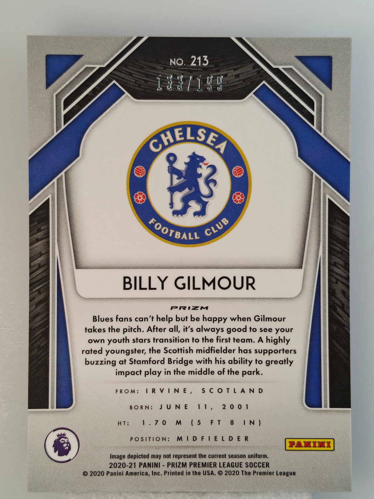 Billy Gilmour /199 RC Colormatch - Panini Prizm Premier League 20/21