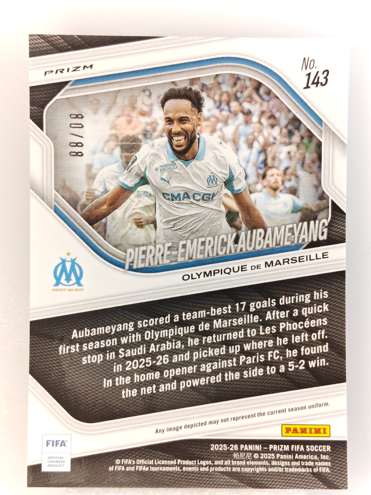 Pierre Emerick Aubameyang /88 - Panini Prizm 25/26