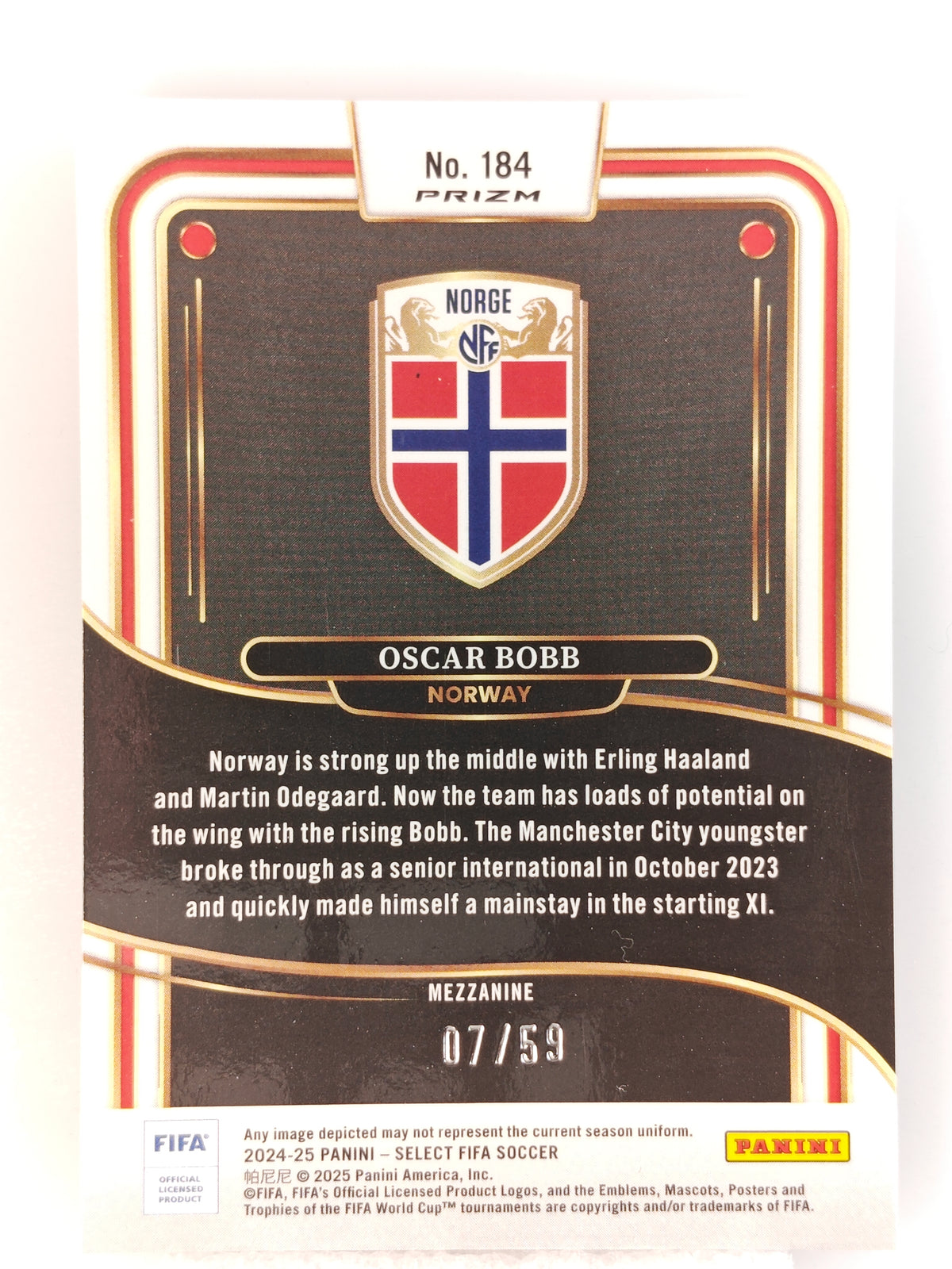 Oscar Bobb /59 color match - Panini Select Fifa 24/25