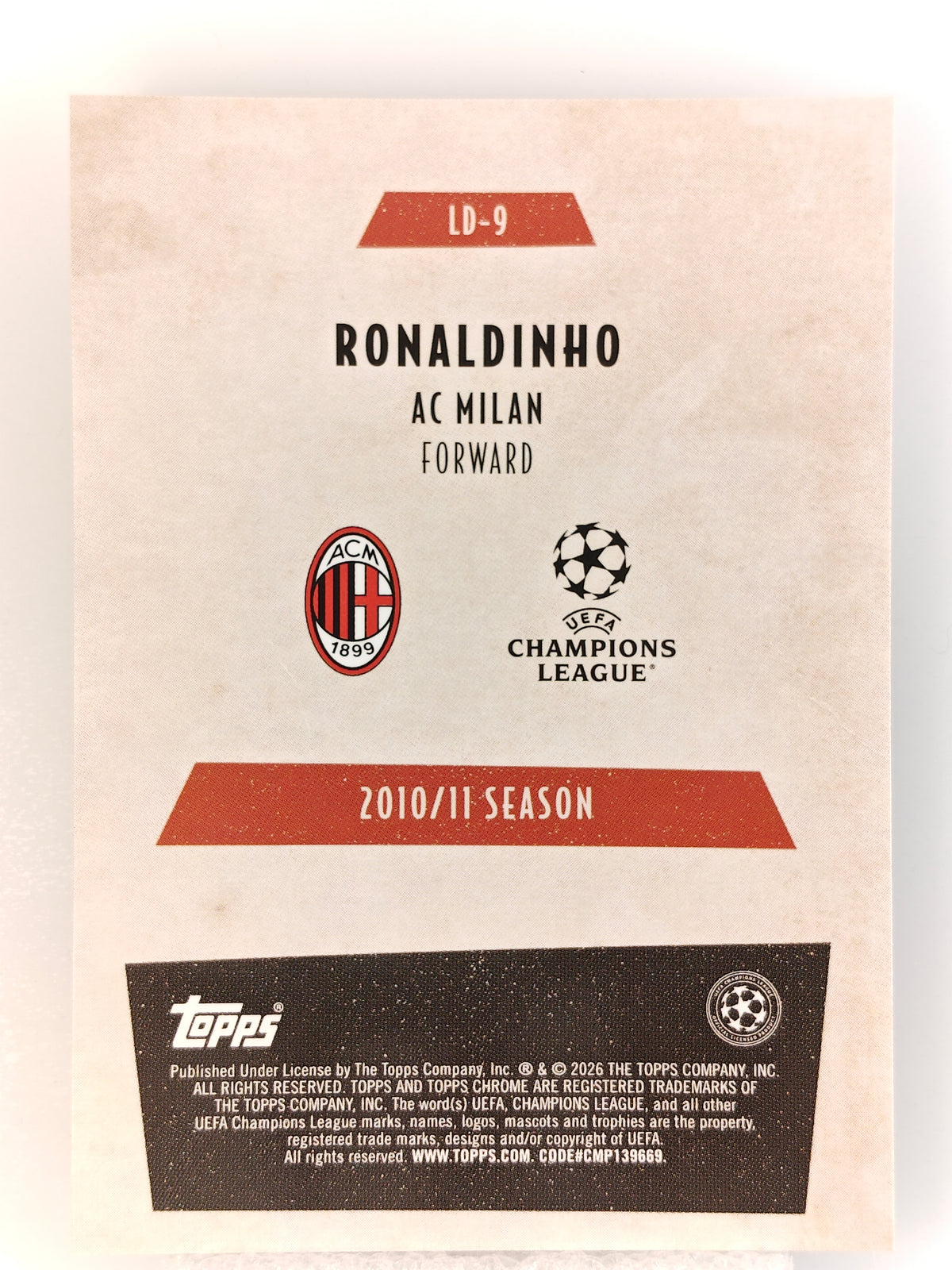 Ronaldinho Last Dance - Topps Chrome 25/26
