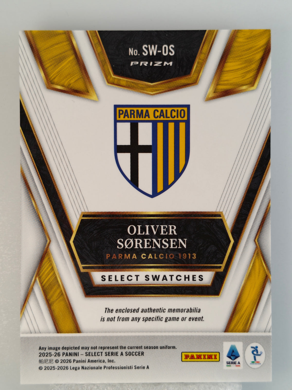 Oliver Sørensen Patch RC - Panini Select Serie A 25/26